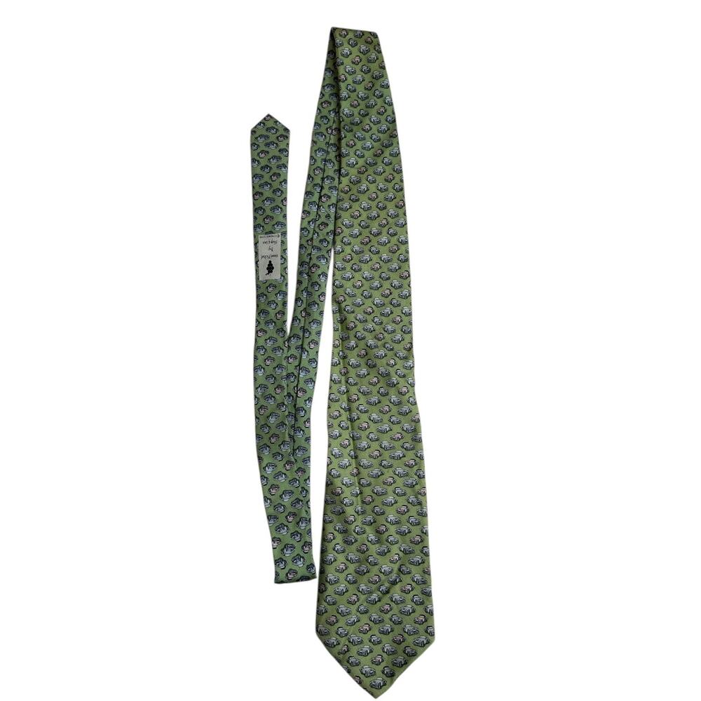 VINEYARD VINES Martha's Vineyard‎ Men's 100% Silk Tie Green Made in USA Cars